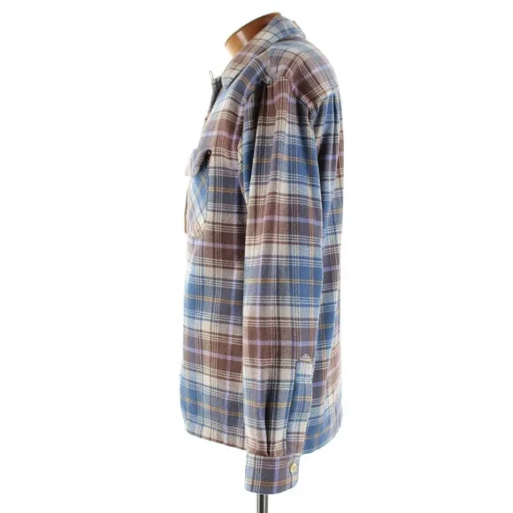 Tintoria Mattei NWT Cotton Overshirt Size Medium In Blue w/ Multicolor Plaid